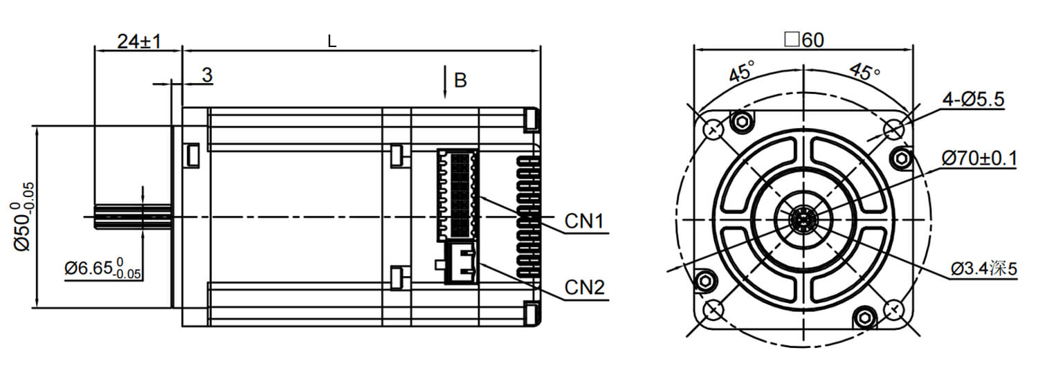 IDC60-R124A1 直流无刷一体机图纸 IDC60-R124A1 直流无刷一体机图纸