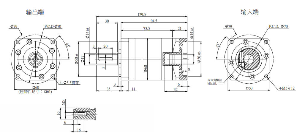 PRL60-L2行星减速箱图纸 PRL60-L2行星减速箱图纸